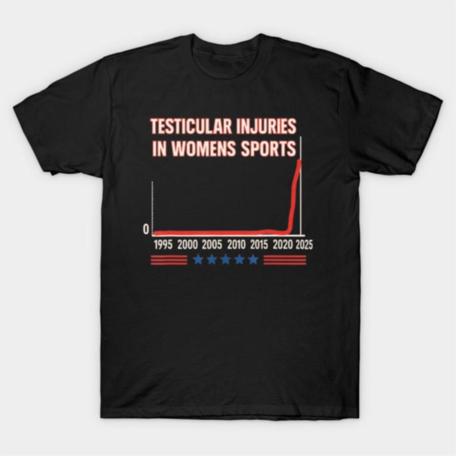 

Testicular Injuries In Womens Sports Dark Humor T-shirt For Men Women 100% Cotton T Shirts Short Sleeve Tops 0105-2 - Men s S... S