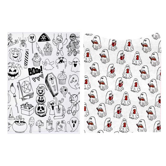 Halloween Ghost Blanket Printed Fall Plush Blanket Lightweight Sofa Bed Throw Blanket Couch Blanket Gift for Spooky Season
