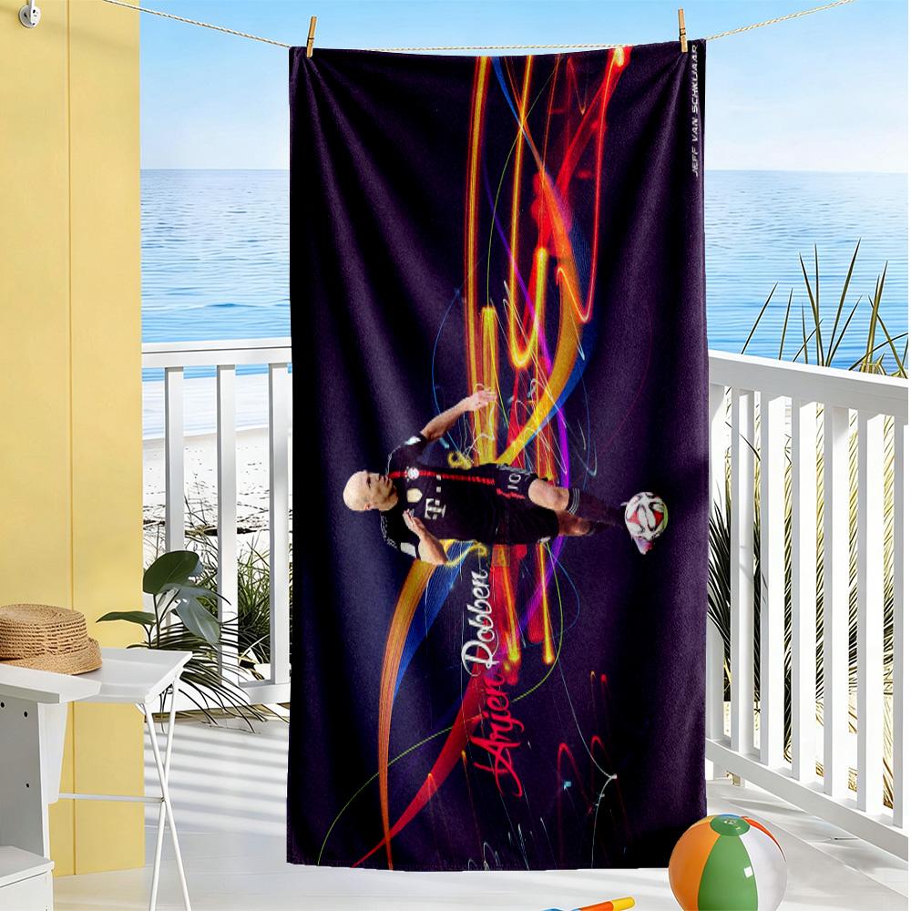 Football Player Action Beach Towel Quick-Dry Soft Microfiber Comfortable Lightweight