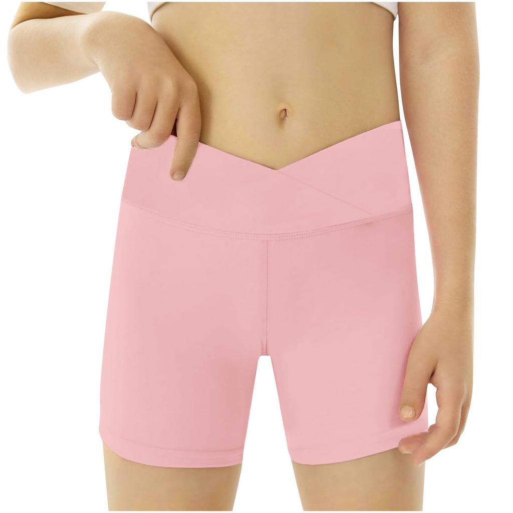Children's Solid Color Yoga Shorts Tight Fitness Sports Fashion Three-point Pants Hot Pants