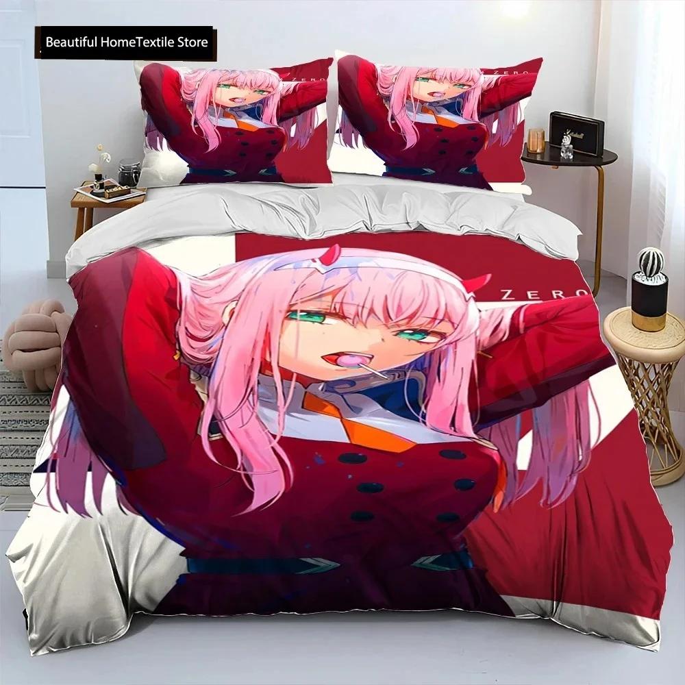 Zero Two DARLING In The FRANX Comfortable Duvet Comfortable Quilt Cover Pilowcase Beding Set Children Bedrom Decoration Home Textile