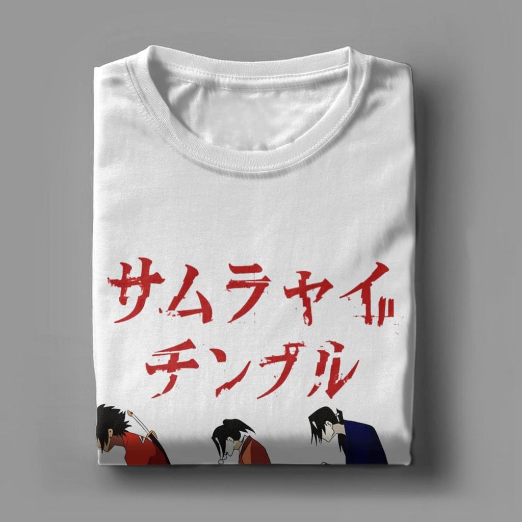 Samurai Champloo Walking Fuu Mugen Jin T Shirts Men Pure Cotton Funny T-Shirts Round Neck Tees Short Sleeve Clothes Printed
