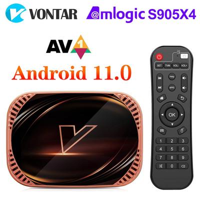 8K Smart TV Box VONTAR X4 Android 11.0 S905X4 Set-Top-Box 1000M Dual-WLAN 4K 60fps AV1 Media Player