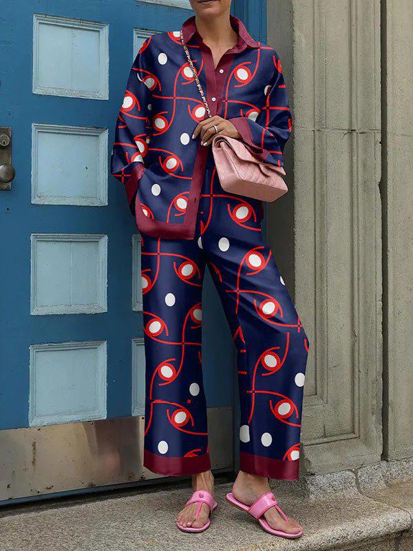 

Стильный женский трендовый уличный повседневный комплект из полиэстера L синий/красный