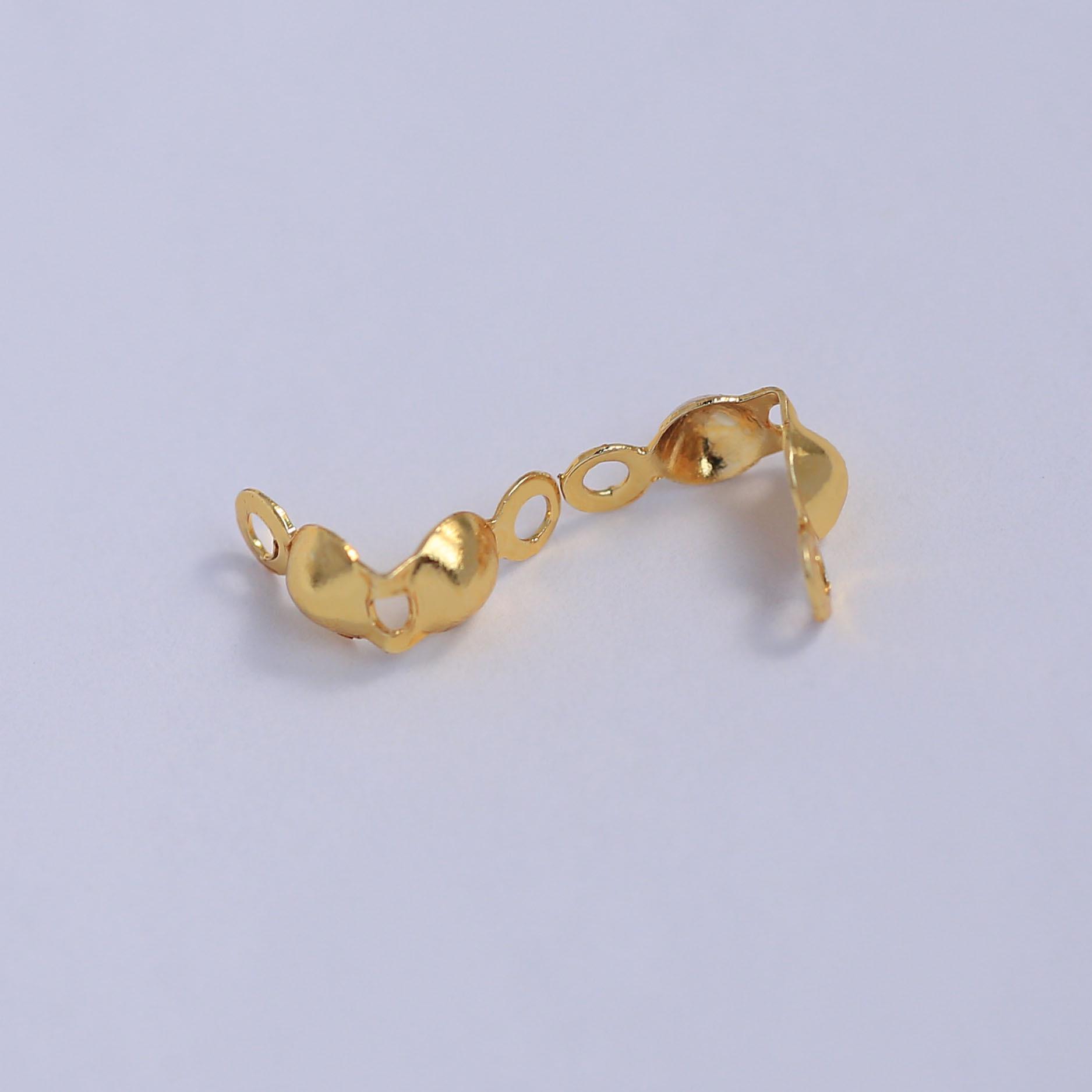 Позолоченный 18-каратным золотом концевик с двумя отверстиями для изготовления ювелирных изделий своими руками