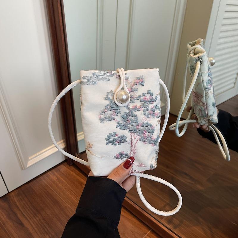 Shoulder Bag Embroidery Mobile Phone Bag Crossbody Bag Casual Bucket Small Bag