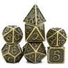 Cusdie Dragon Font DND Dice Metal, Auspicious Cloud, 7Pcs Polyhedral Dice Set, for D&D Role Playing Game Pathfinder Board Games