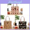 Handheld Canvas Bag With Cute Organizer For Daily Use