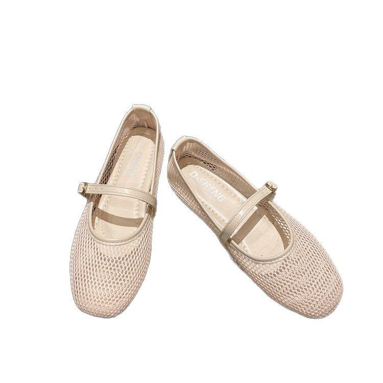 Large size casual single shoes summer new mesh word with breathable mesh sandals