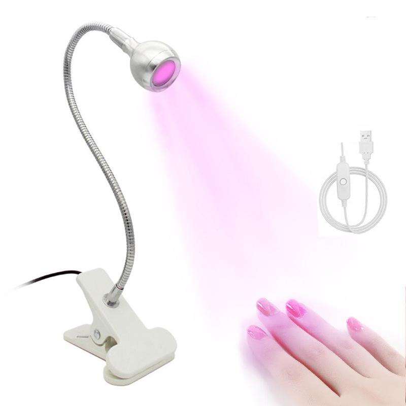 Lampa LED UV do paznokci do suszenia żelowego lakieru do paznokci, klipsowa, elastyczna, biurkowa, mini, przenośna, USB, lampa do paznokci, suszarka UV do manicure salonowego