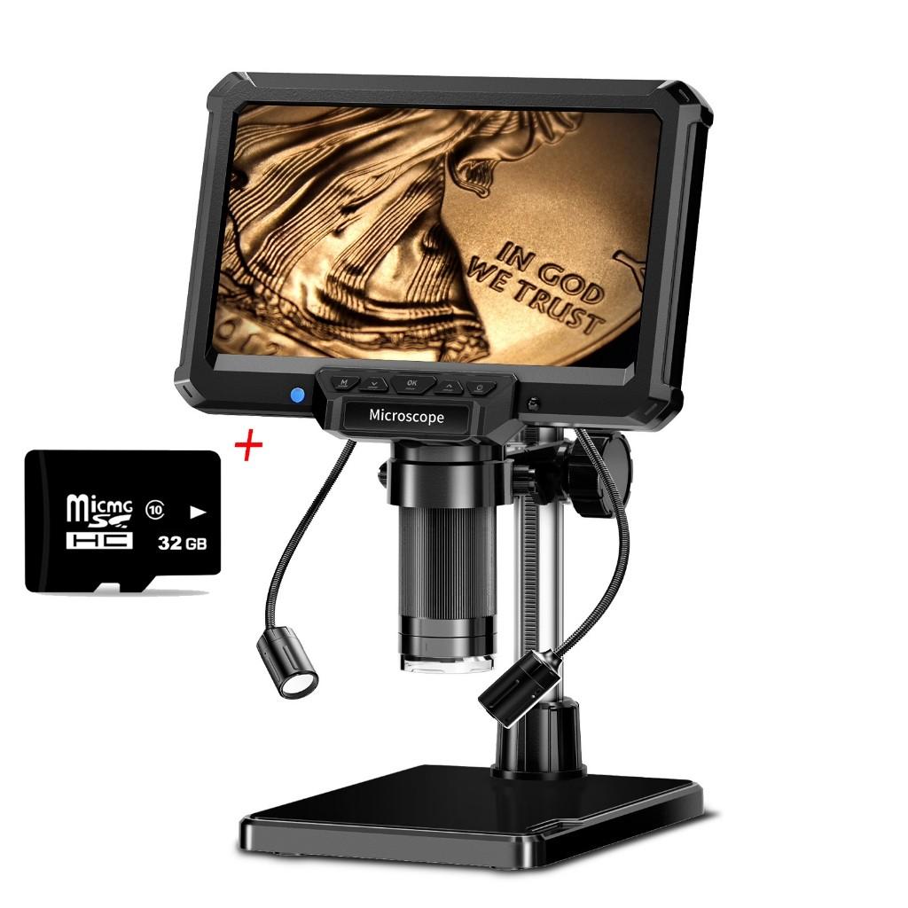 7 Inch 1200X Digital Microscope 16MP HD Soldering Microscope Magnification Coin PCB Circuit Repair Equipment