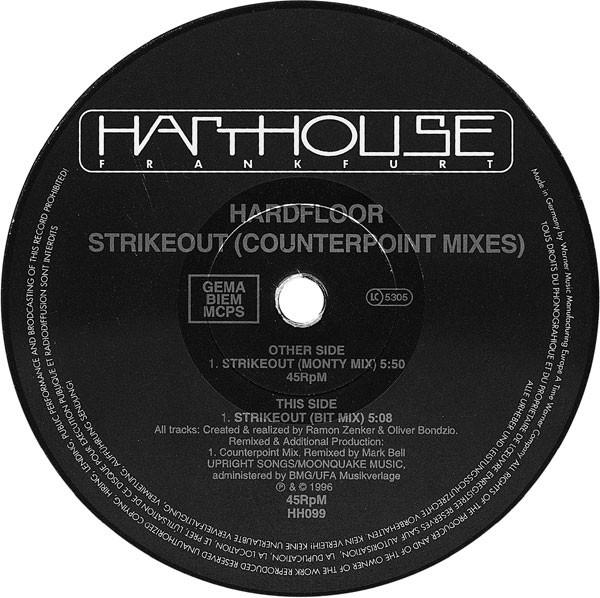 12inch Record HARDFLOOR - Strikeout (Counterpoint Mixes) HH099 Harthouse 1996 Germany Dance & Electronica Used