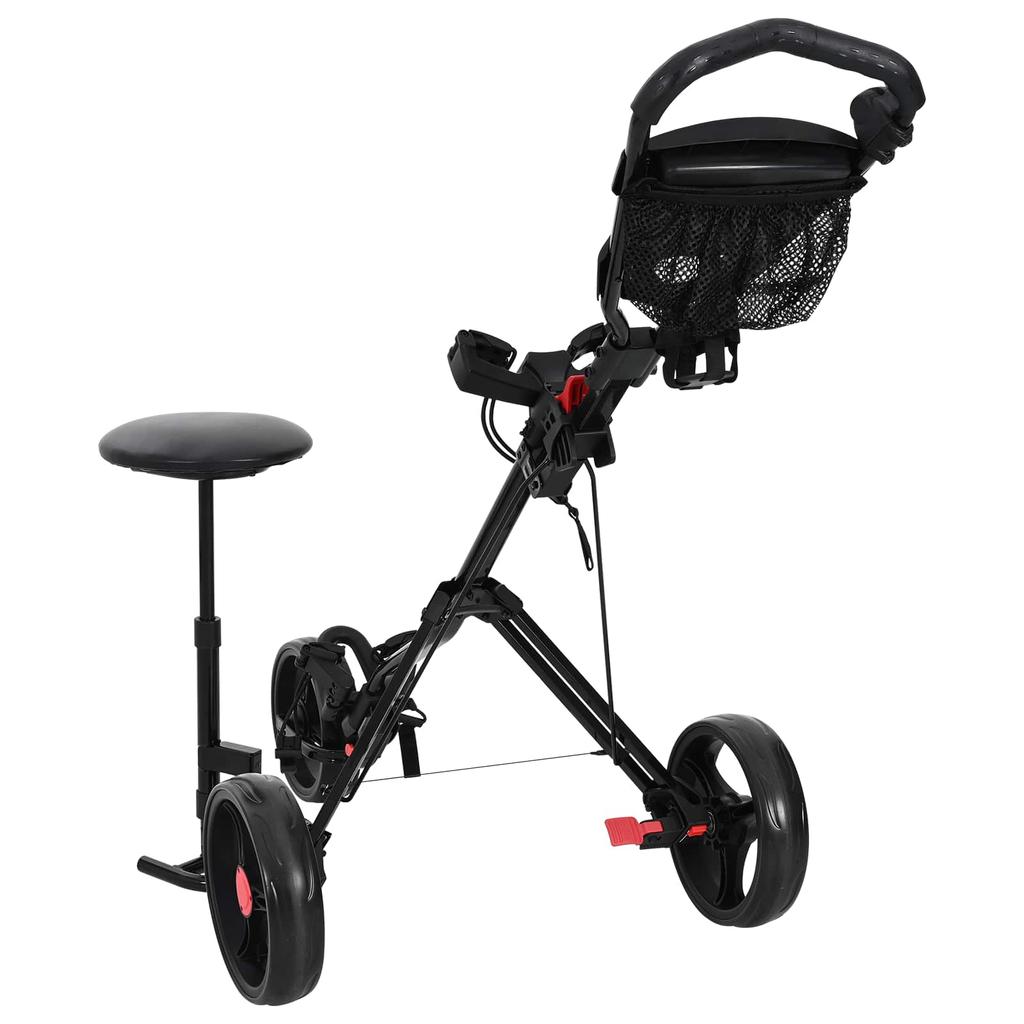Golf Trolley with Seat Black 95 x 69 x 114 cm Iron