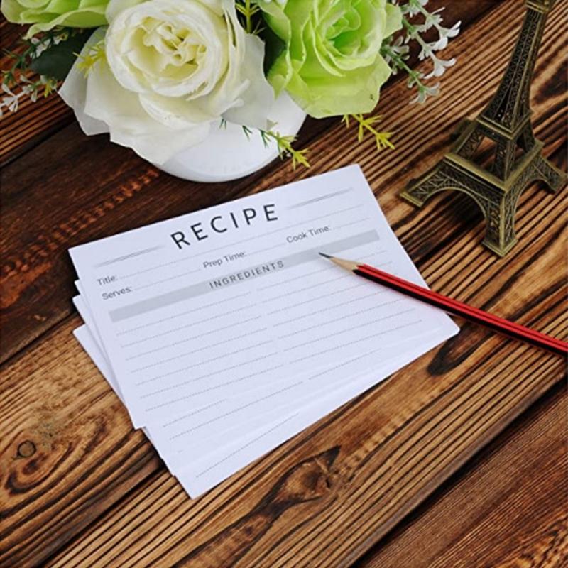50Pcs Colored Recipe Index Cards Double Sided Recipe Cards with Lines for Weddings, Bridal Shower, Christmas Party Favor