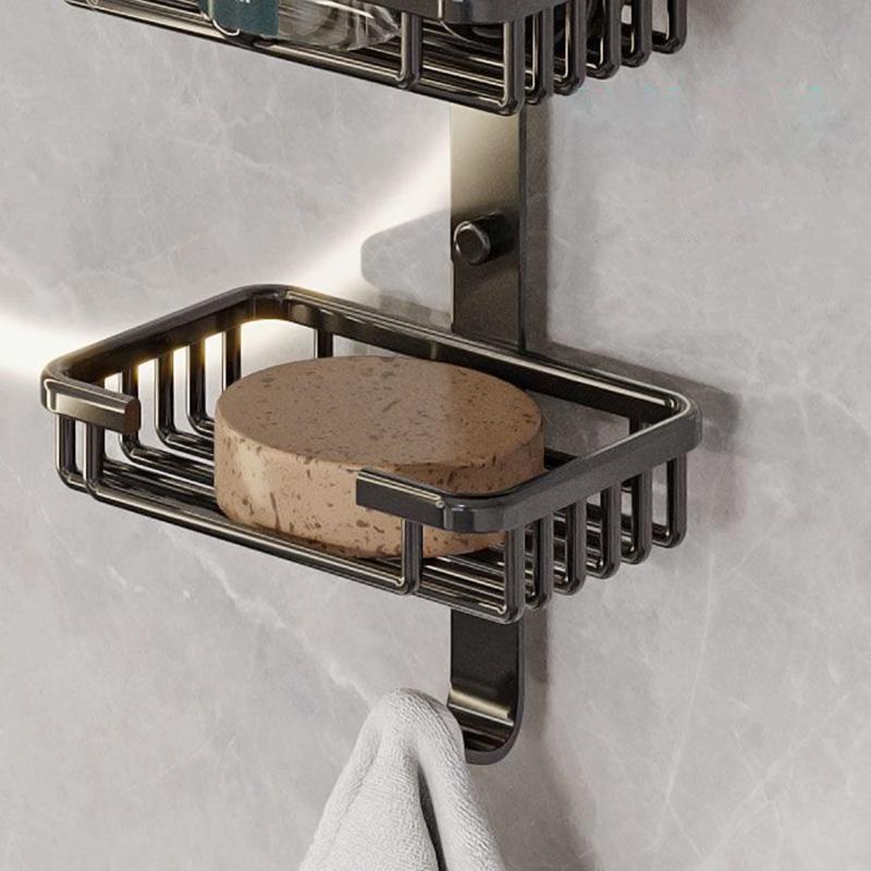 Cutie de săpun Suport de săpun montat pe perete Rafturi pentru baie fără găuri Ventuze creative pentru baie de scurgere din aluminiu Acasă