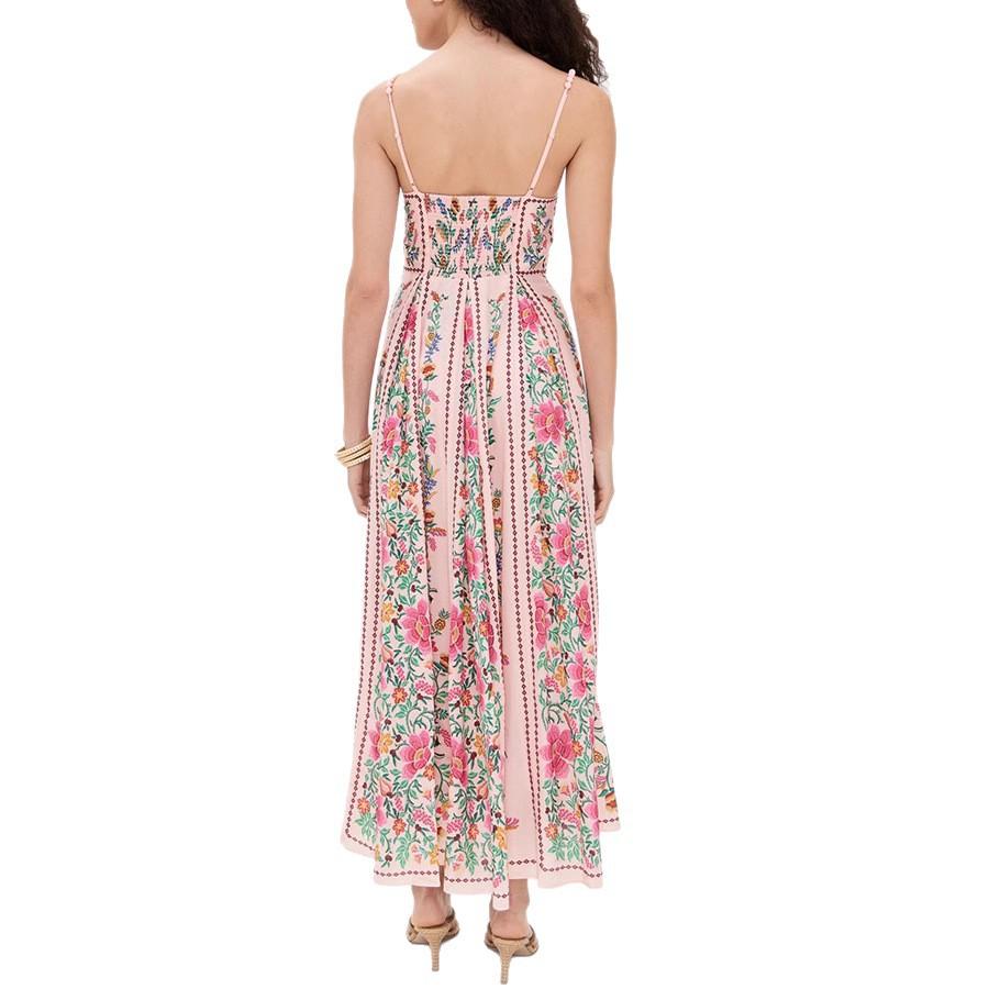 Vestito stampato con bretelle Primavera/Estate INS Abito in lino largo da vacanza