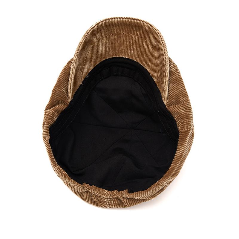 Britse Corduroy Achtkantige Pet Herfst Winter Heren Pet Warme Baret