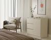 Cómoda 1D3S Armario 1 Puerta 3 Cajones Para Sala de Estar Dormitorio Cachemira Beige