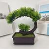 Zielone Sztuczne Drzewko Bonsai Sosna Pozdrowień Sztuczna Roślina w Doniczce Sztuczna Roślina Zielona Dekoracja Domu