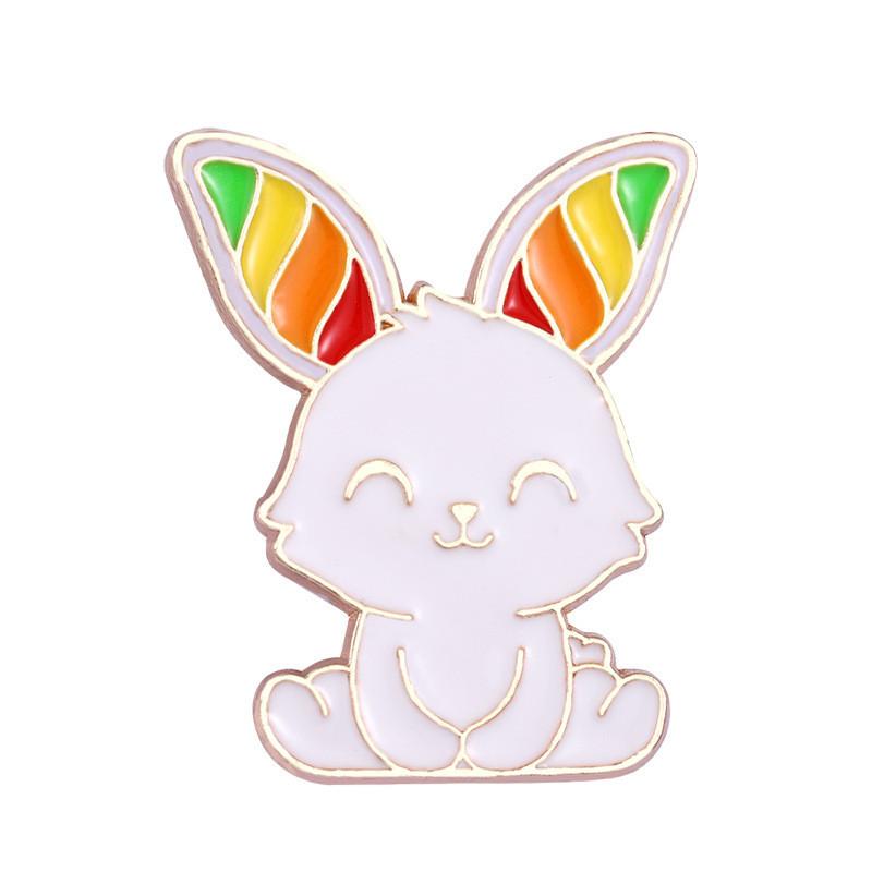Fun Colorful And Animal Brooches With Rainbow Rabbit Fox And Frog Designs For Creative Gift Giving