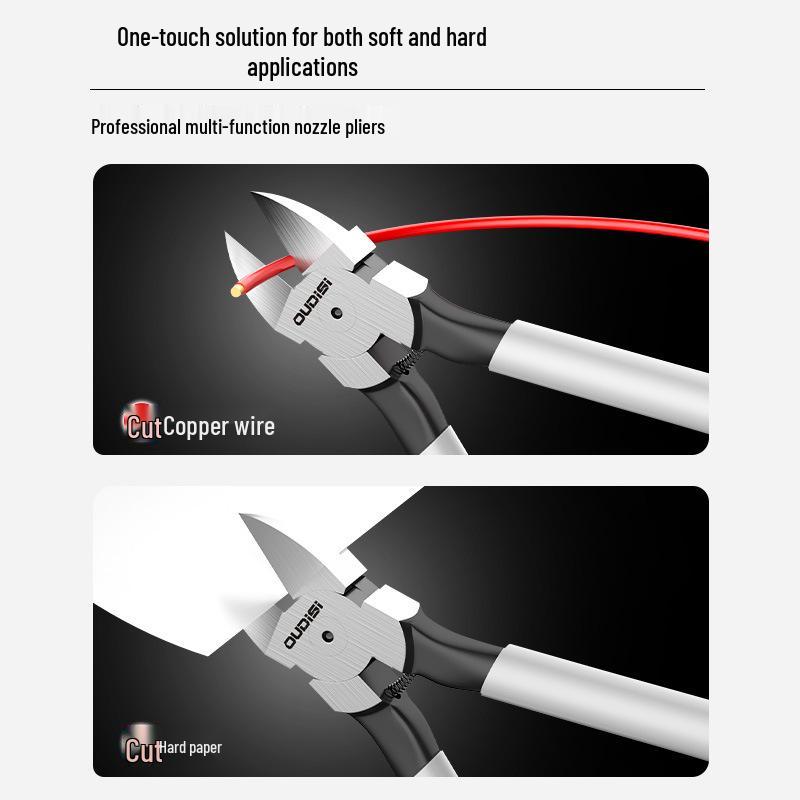 Industrial Grade Angled Cutters: High Hardness Offset Thin Jaw Pliers for Electricians and Electronic Models