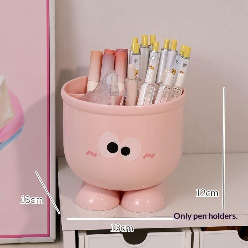 

Cartoon Big Eyes Pencil Holder With Hook Table Cute Stationery Storage Box Pen Holder Rack Student Children Girls Desk Organizer A1