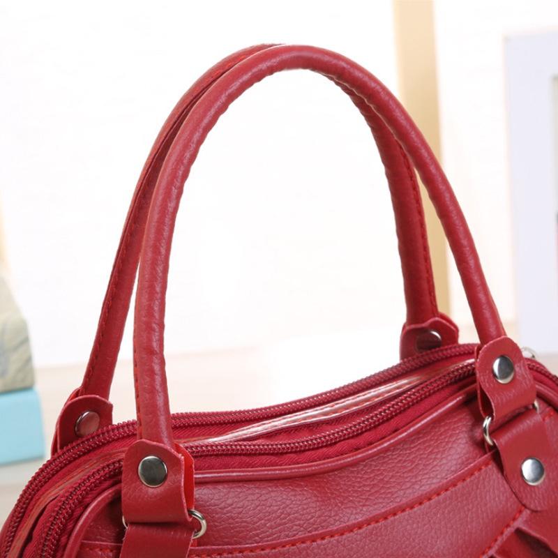 Elegant Pure Color Handbag For Women With Soft Pu Leather And Classic Design