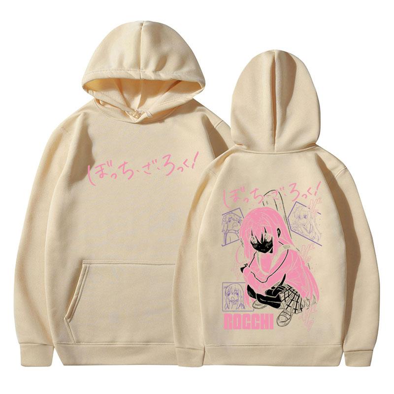 Anime Bocchi The Rock Hoodies Manga Hitori Gotoh Kawaii Hooded Sweatshirts Men Women Oversized Long Sleeves Pullovers Streetwear