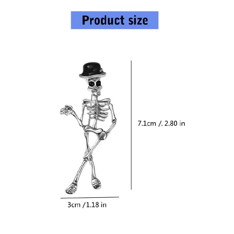 Stylish Skull Brooch Sturdy Alloy Gothic Jewelry for Women Detailed Designs Secure Pin Daily Party Gift