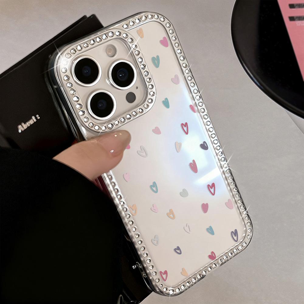 Bracelet Chain Phone Case For iPhone 17 16 15 13 14 for 17Air 17 12 14 16 Pro 17 14 16 Pro Max Sparking Diamond Cute Pattern Hard Cover With Lanyard