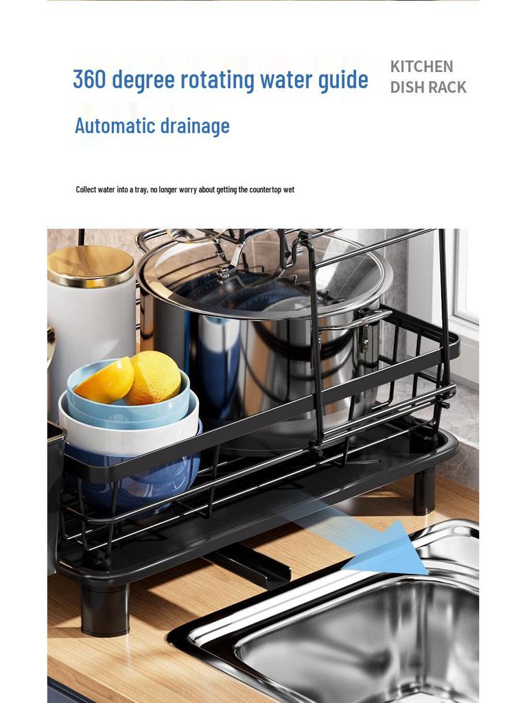 Japanese Kitchen Sink Drainer Rack for Bowls and Chopsticks with Drain Board