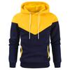 Winter Men's Fleece-Lined Hooded Sweatshirt Fashionable Patchwork Hooded Sweatshirt Casual Sports Sweatshirt Pullover Sweatshirt
