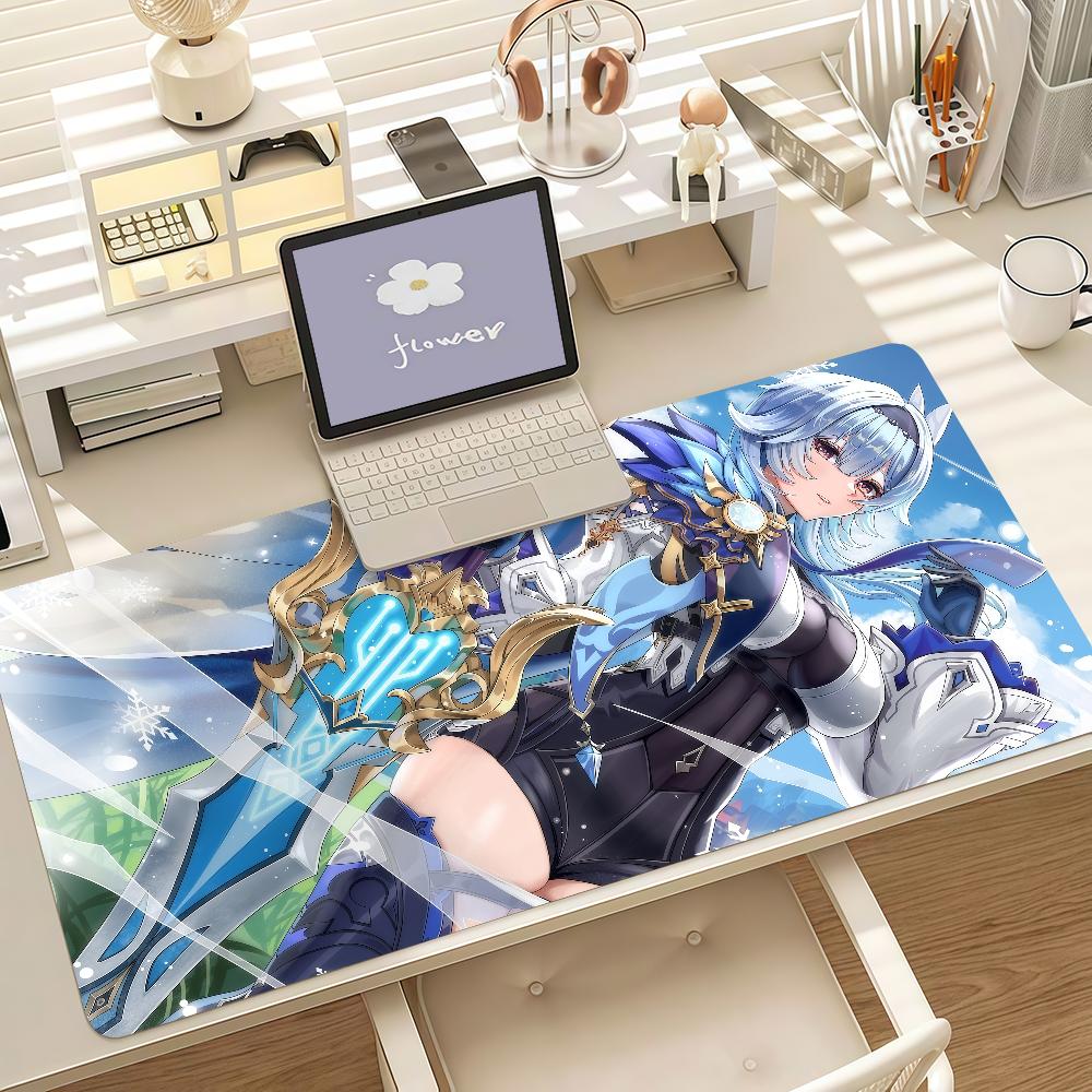 Game Genshin Impact Eula Mouse Pad Anti Slip Rubber Edge Locked Thickened Laptop Gaming Desk Mat