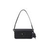 Studio 20 Baguette Solid Color C Logo Push Button Flap Closure Leather Handbag Women Handbags Black CE331-V5BLK