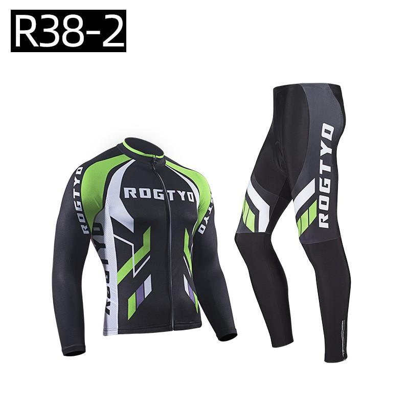 Mens Long Sleeve Cycling Jersey Shorts Set Mountain Bike Riding Season Breathable Windproof