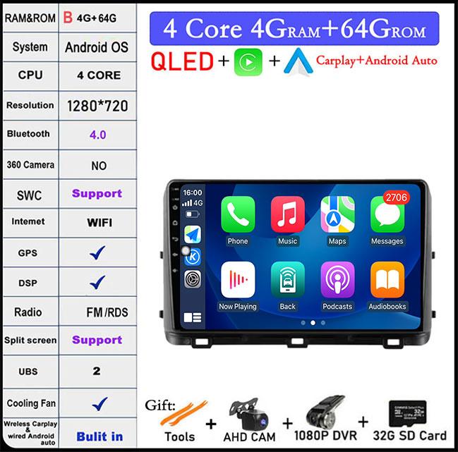 9'' Android 14 For Kia Ceed 3 CD 2018 - 2022 Carplay Auto Car Radio Multimedia GPS Video Player Stereo DSP Head Unit WIFI+4GLTE