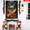 Christmas Window Hanging Banner Decoration Santa  Xmas Tree Holiday Party Supplies