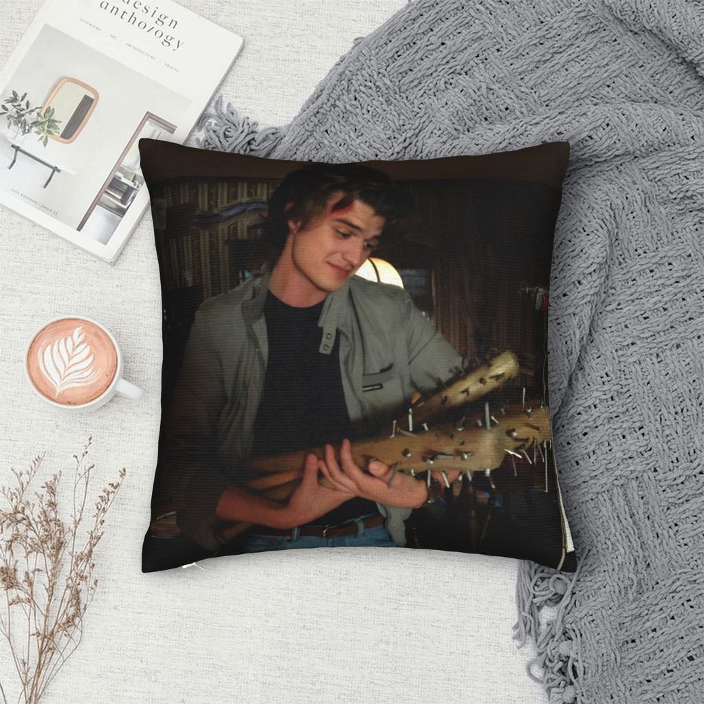 Joe Keery And His Bat Djo Pillowcase Polyester Cushion Cover Decoration Throw Pillow Case Cover Seater Zippered 40X40Cm