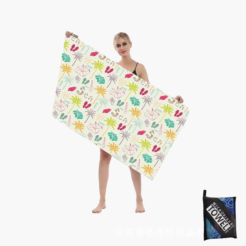 Customized Double Sided Velvet Quick Drying Sand Free Printed Design Extra Large Microfiber Beach Towel