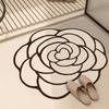 Flower Pattern Absorbent Bathroom Mat Non-slip Quick-drying Soft Diatom Mud Carpet for Home Decoration