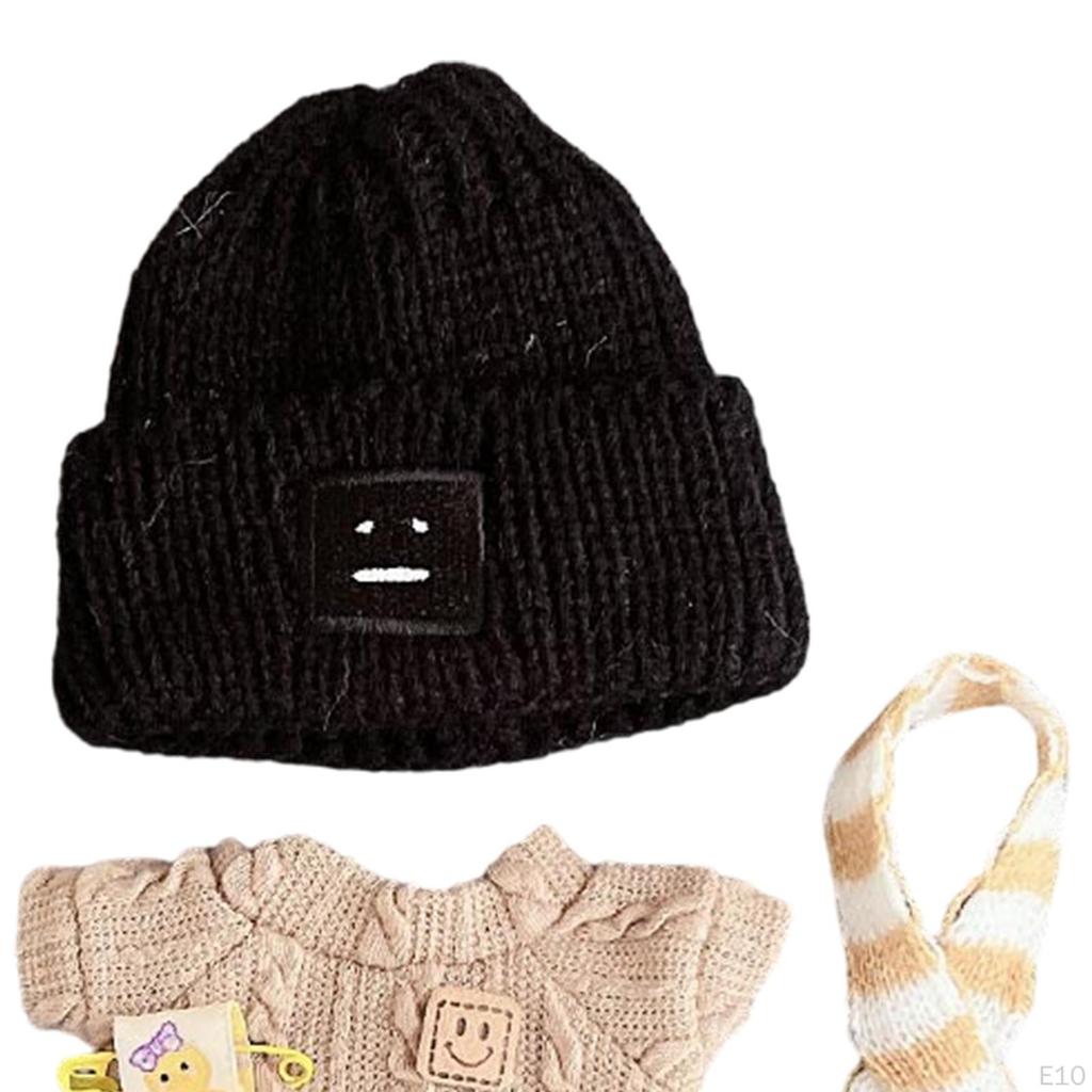 Doll Clothes Sweater Photo Props Detachable Cute Scarf Hat for 6.69inch Green stripe