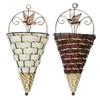 1Pcs Hanger Flower Basket Metal Plant Hang Baskets Home Garden Wall Decoration Natural Rattan Wall Planter Hanging Flower Pot