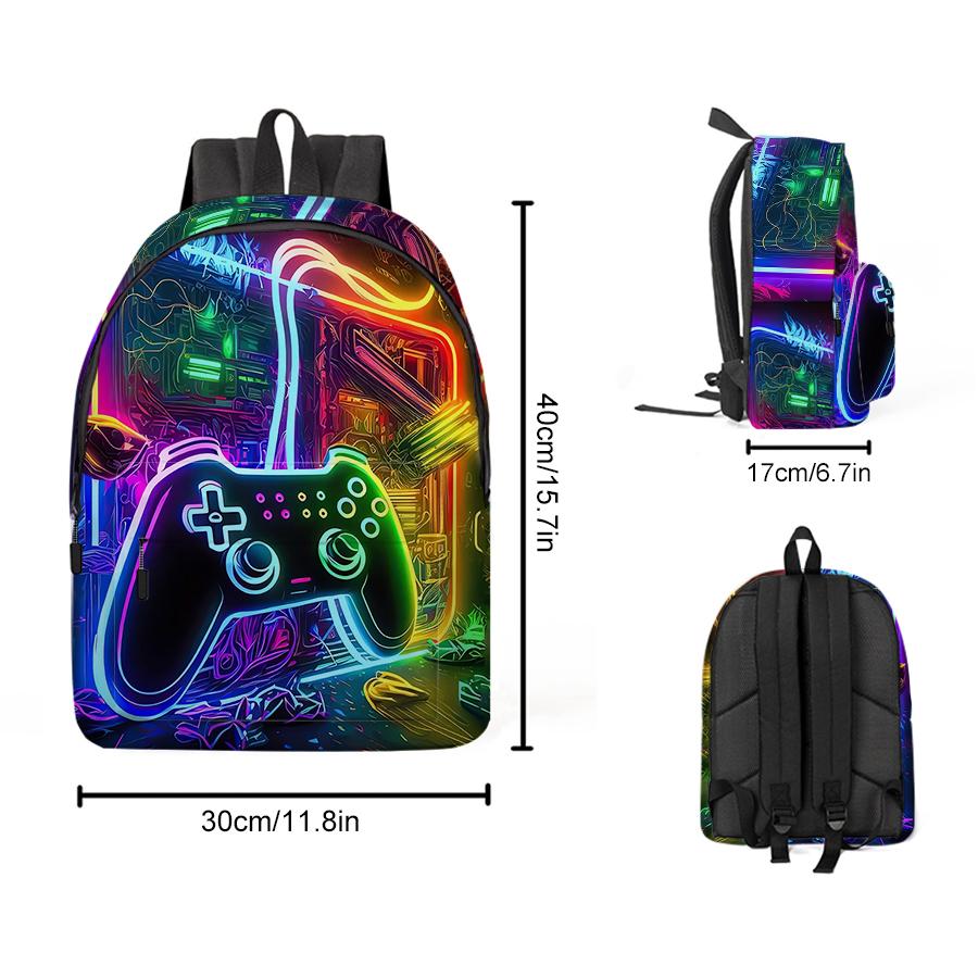 Borse a Zaino Piane 2D con Stampa Controller di Gioco a Forma di Aereo per Ragazzi e Ragazze Migliori Regali Grande Capacità Zaino Scolastico Cartone Animato per Bambini