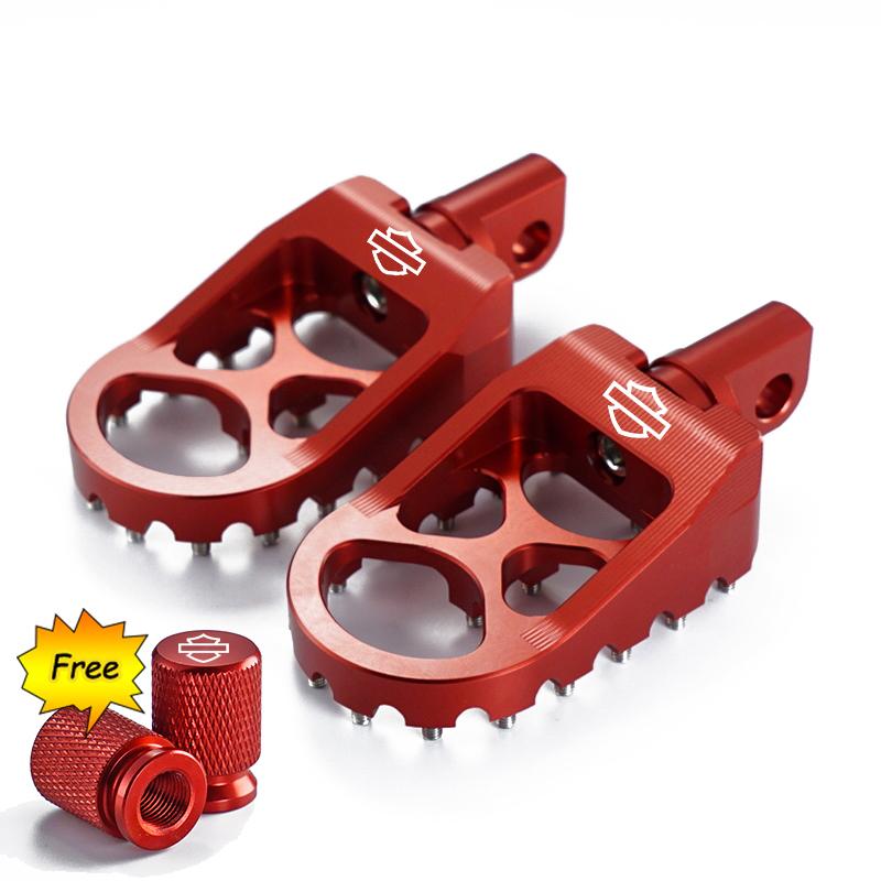 

Подножки для мотоцикла MX, широкие подставки для ног, педали с подножками для Harley Sportster XL 883 1200 Dyna Street Bob Bobber красный