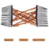 Women Girl Magic Easy Hair Beads Slide Stretchy Comb Clip Stretchable Hairpin Coffee