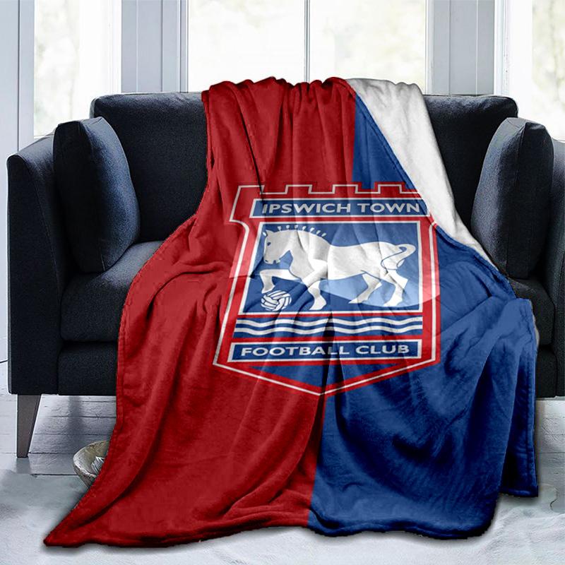 Town Football Club Crest Printed Throws Blanket Soft Flannel Blankets for Couch Bed Gifts for Men Women Picnic blanket Christmas gifts