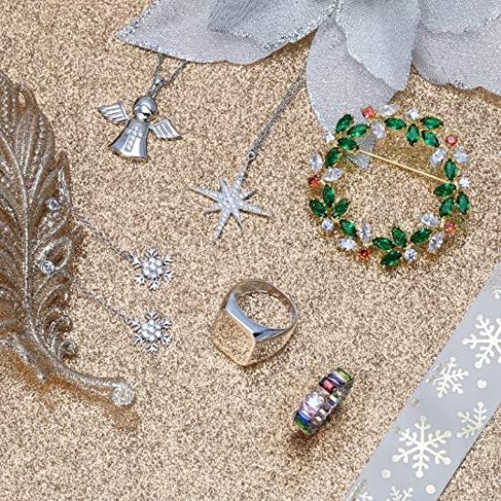 Mały Drobny Krzyżyk z Akcentem CZ Anioł Stróż Wisiorek Naszyjnik dla Nastolatek Srebro Próby 925 [Bling Jewelry] .925