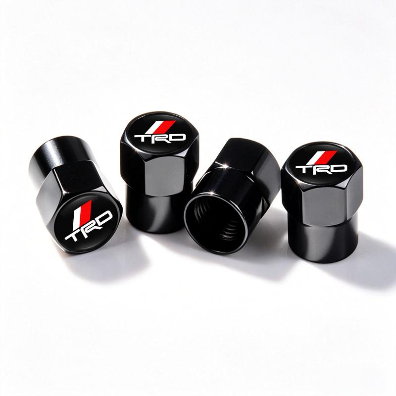4Pcs Matt Car Wheel Tire Valve Caps for Toyota TRD RAV4 Corolla Camry Frontier Supra C-HR Tacoma PradoCorolla CHR Accessorie
