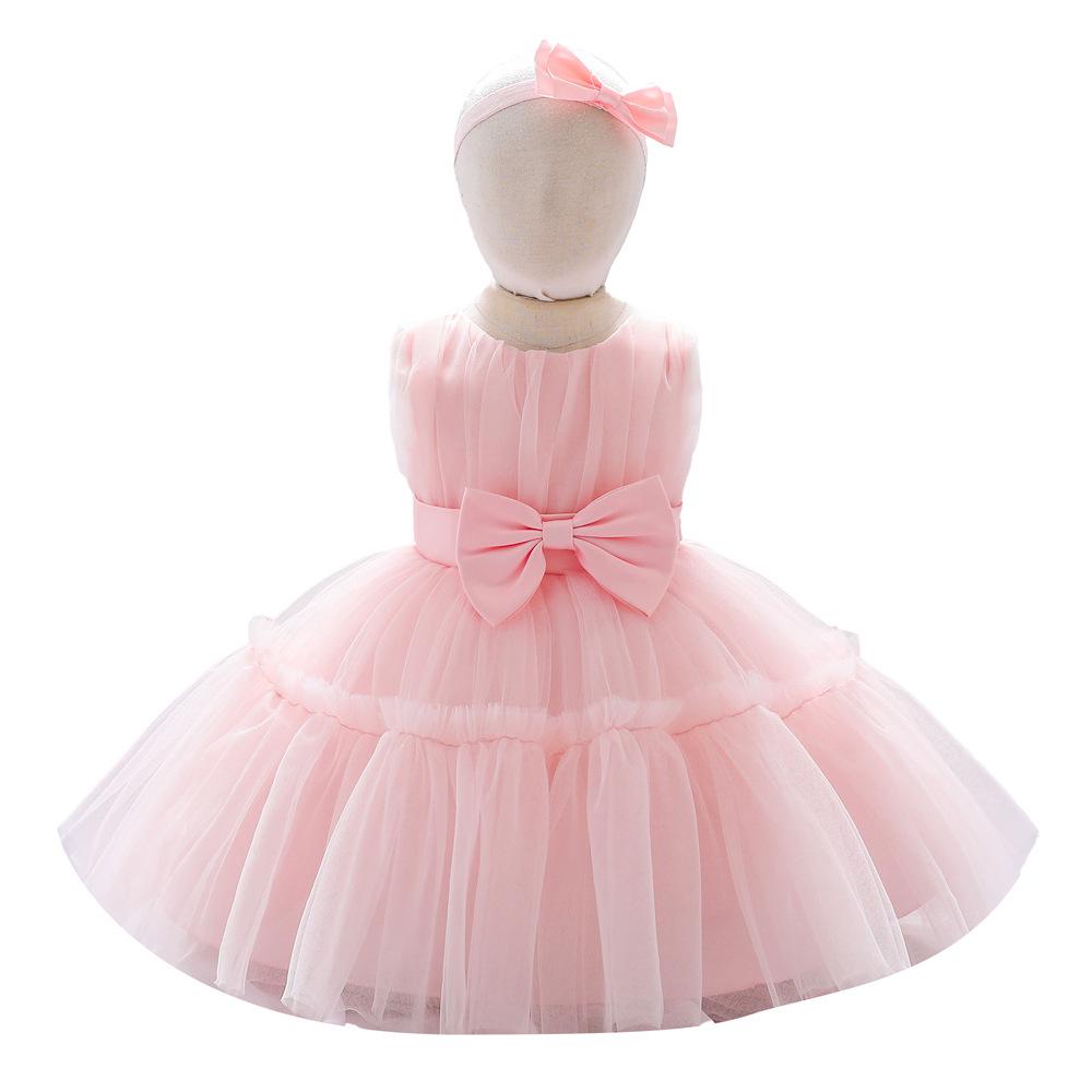New Cross-Border Princess Mesh Evening Dress for Girls - Puffy Flower Girl Costume for Birthdays and Performances