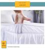 Elastic White Pleated Lace Bed Skirt for Hotel & Guest House